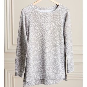 Stella & Dot Leopard Side Zip Sweatshirt